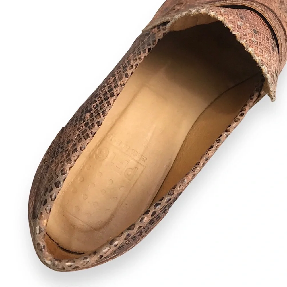 PF16 Paola Ferri Leather Chunky Block Heel Snakeskin Python Loafers EU 40 / US 9 - Picture 8 of 16